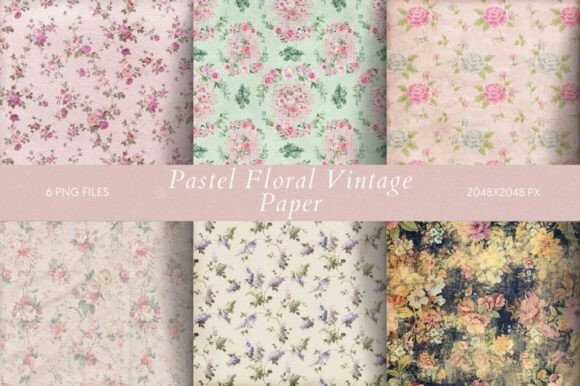 Download Pastel Floral Vintage Paper - Floral vintage paper Collection