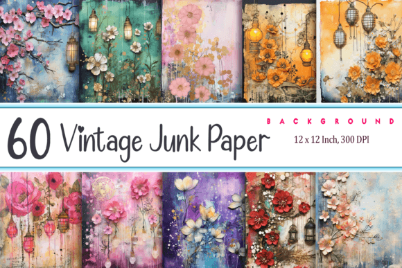 Download 60 Vintage Junk Journal Paper - Junk journal paper Collection