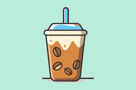 Download Cute Iced Coffee Vector Art Illustration - Coffee vector Collection