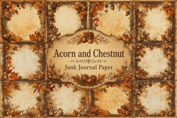 Download Acorn and Chestnut Junk Journal Paper - Premium Resources