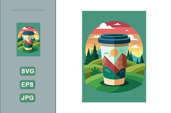 Download Coffee Vector Landscape Background - Coffee vector Collection