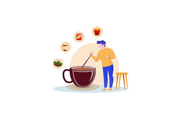 Download Man Making Coffee Vector Illustration - Coffee vector Collection