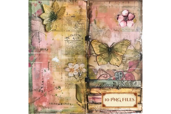 Download Colorful Butterfly Flower Vintage Paper - Vintage paper Collection