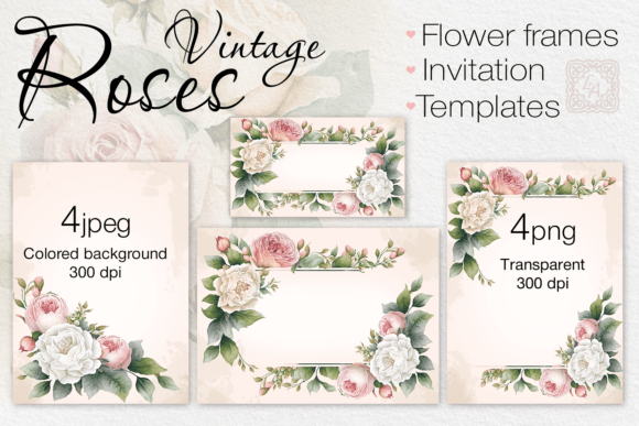 Download Flower Cards, Print Templates PNG, JPEG - Print templates Collection