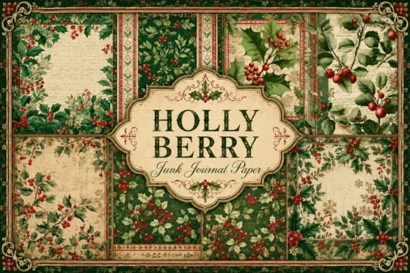 Download Holly Berry Junk Journal Paper - Junk journal paper Collection