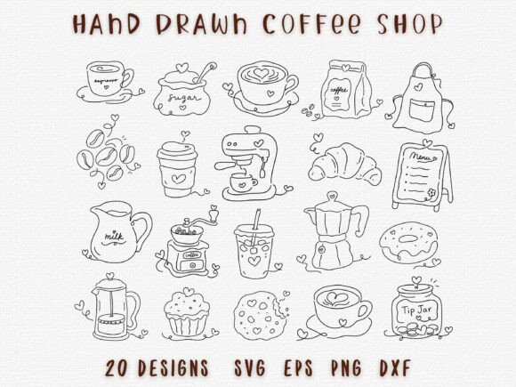 Download Coffee Lover Doodles Cafe Menu Clipart - Coffee lover Collection