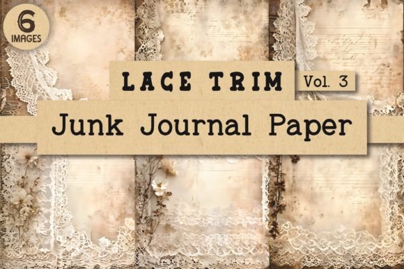 Download Lace Trim Junk Journal Paper Vol. 3 - Premium Resources