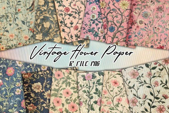 Download Vintage Flower Paper Pink Background - Vintage flower paper Collection