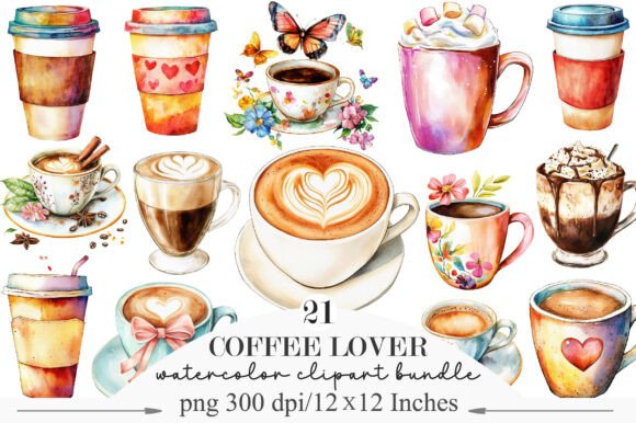 Download Watercolor Coffee Lover Clipart - Premium Resources
