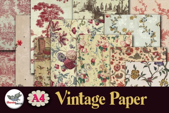 Download French Toile &amp; Floral Vintage Paper Pack - Floral vintage paper Collection