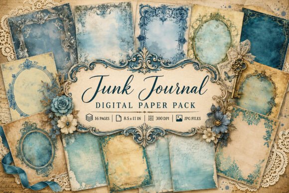 Download Vintage Ornate Frame Junk Journal Paper - Junk journal paper Collection