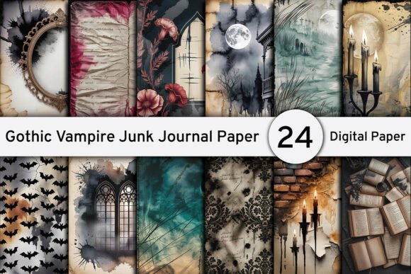 Download Gothic Vampire Junk Journal Paper - Junk journal paper Collection