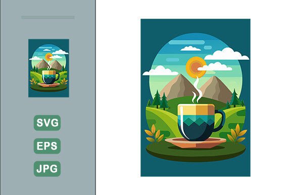 Download Coffee Vector Landscape Background - Coffee vector Collection