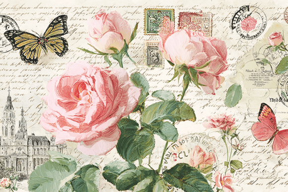 Download Vintage Paris Rose Ephemera Paper - Ephemera paper Collection