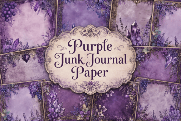 Download Purple Junk Journal Paper - Junk journal paper Collection