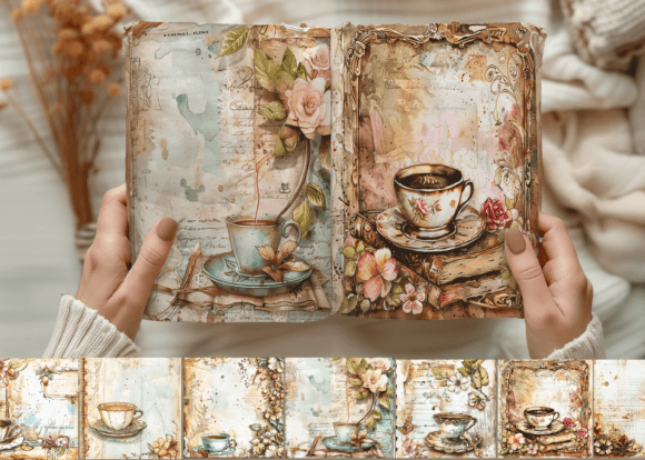 Download Vintage Coffee Junk Journal Paper - Junk journal paper Collection